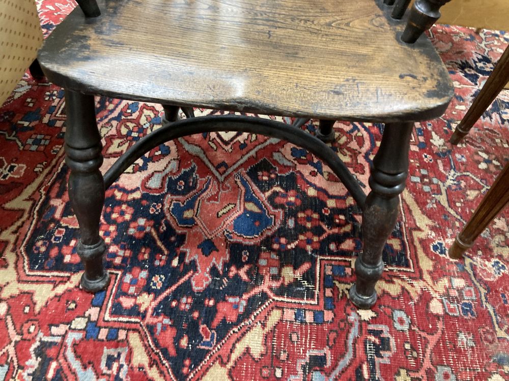 A Victorian ash and elm Windsor armchair